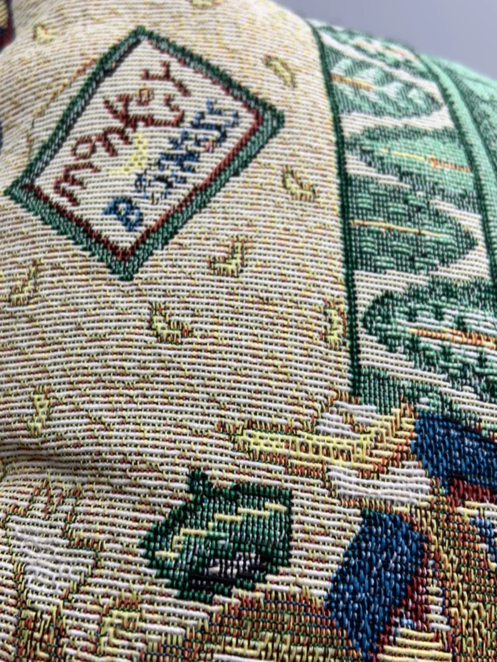 Vintage Monkey Business Cross Stitch Needlepoint Retro Accent Pillow 16